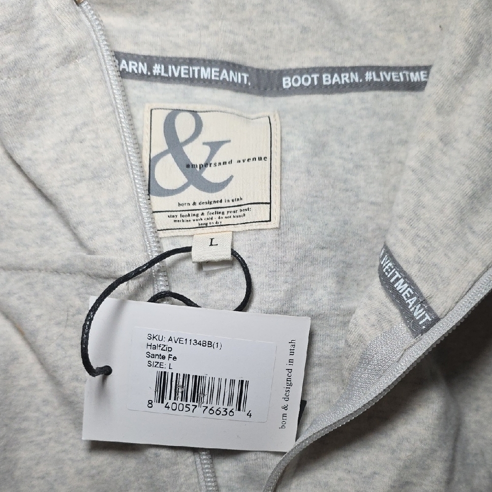 AMPERSAND AVE Light Gray Half-Zip Hoodie - Picture 2 of 3